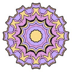 Floral Geometric Pattern with hand-drawing Mandala. Vector illustration. For fabric, textile, bandana, scarg, print.