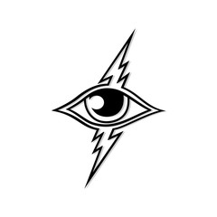 thunder eye vector art logo template - 207373017