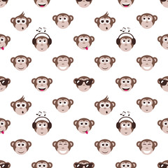 Obraz premium seamless pattern with monkey faces