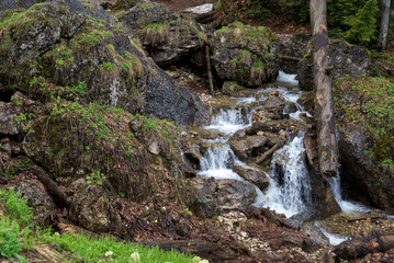 Stunning beauty of the mountains of the Northwest Caucasus . Waterfalls