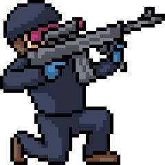 Fototapeta premium vector pixel art sniper