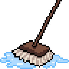 Obraz premium vector pixel art mop