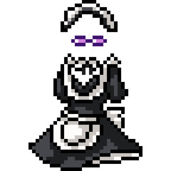 vector pixel art maid uniform