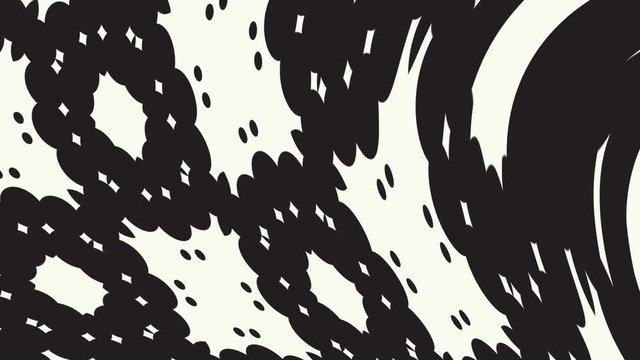 Hypnotic video pattern. Distorted loop background. Tribal rotating shapes. Full rotation cycle is 6 seconds.