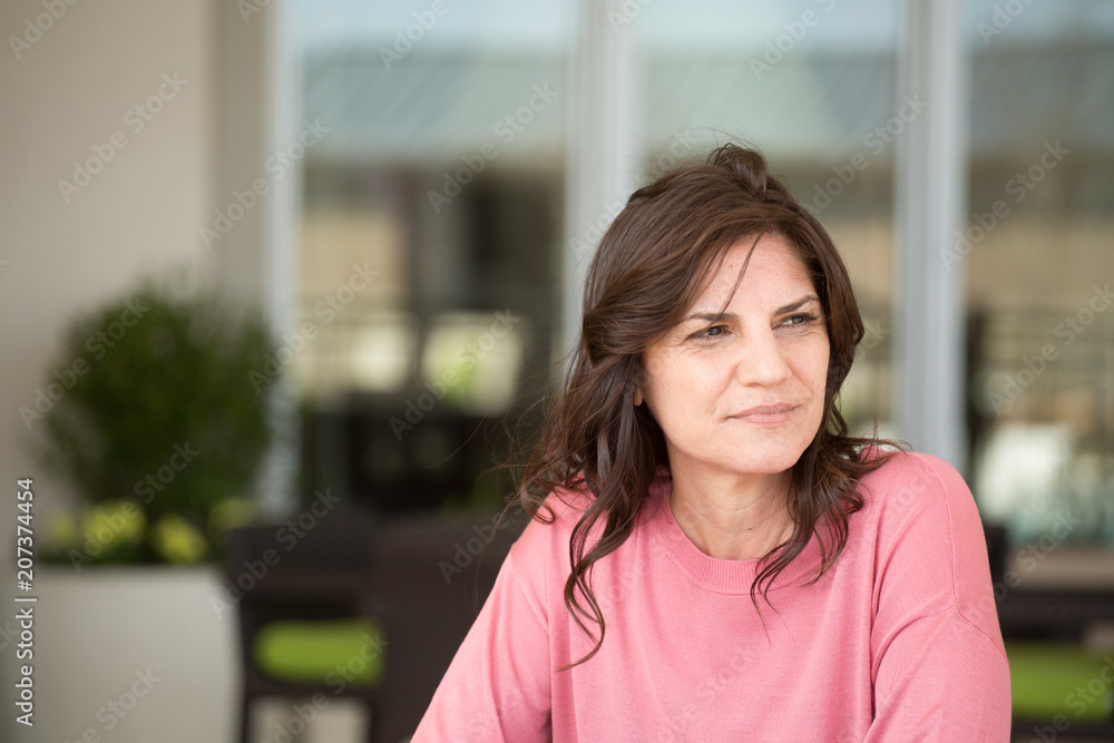 Canvas Prints Depressed middle age woman.