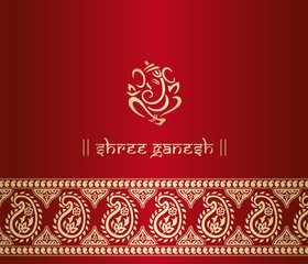 Ganesha, wedding card, royal Rajasthan, India