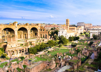 Rome, Italy. Roman forum ruins