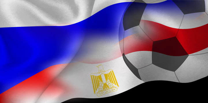ロシア　エジプト　 国旗　サッカー
