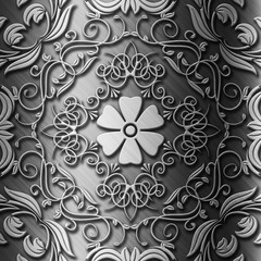 3D floral metal plate background