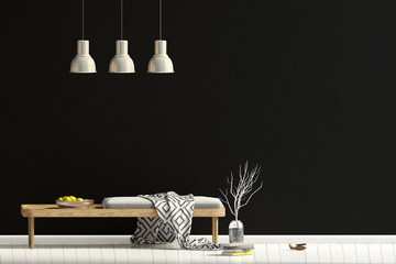 Modern interior design. 3D illustration