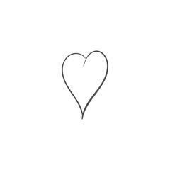 Cute doodle heart. Hand drawn love icon