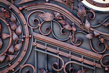 The fragment of forged metal products. close-up