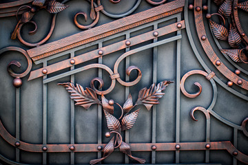The fragment of forged metal products. close-up