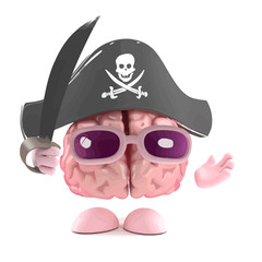 Vector 3d Brain pirate