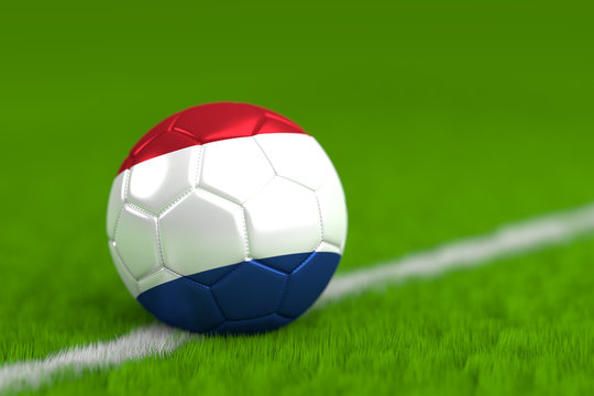 Soccer Ball With Dutch Flag 3D Render