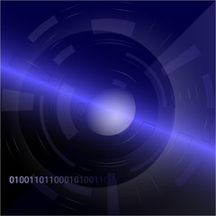 Vector Abstract futuristic circuit board, Illustration high computer technology dark blue color background. Hi-tech digital technology concept