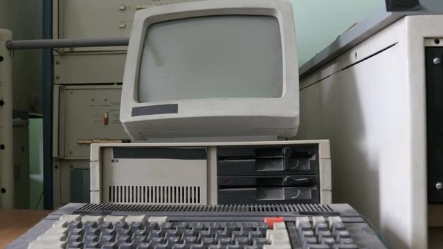 Retro computer in the laboratory, research center
