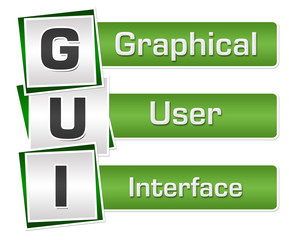 GUI - Graphical User Interface Green Grey Squares Vertical 