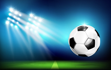 Fototapeta na wymiar Soccer ball with stadium and lighting 001