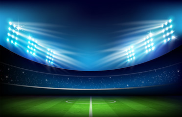 Fototapeta premium Soccer field with stadium 001