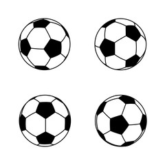 Collection of basic and simple black and white soccer ball 001