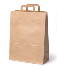 Paper shopping bag isolated
