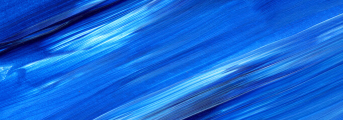 Blue Abstract acrylic painting for use as background, texture, design element. Modern art with brush stroke texture