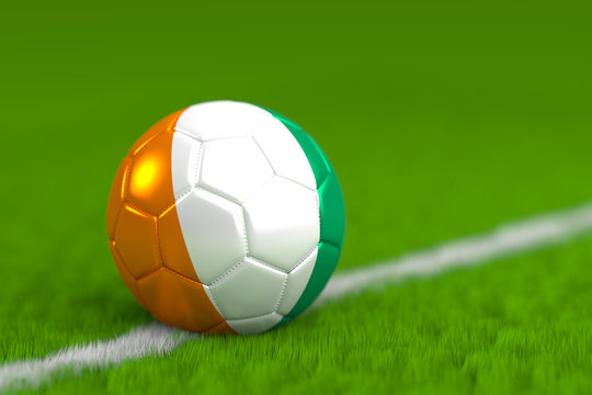 Soccer Ball With Ivorian Flag 3D Render