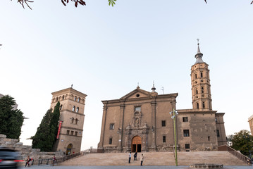 Fototapeta na wymiar ZARAGOZA, SPAIN - SEPTEMBER 27, 2017: Church of Iglesia de San Juan de los Panetes. Copy space for text.