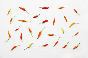Chili peppers on white.