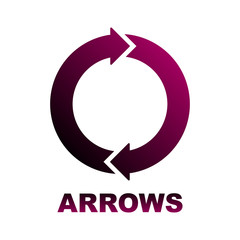 Circular arrows diagram. Two colored arrows