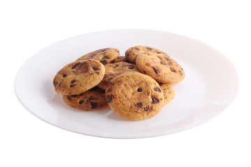 cookies isolated on white background on plate