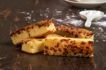 longan cake on wood table