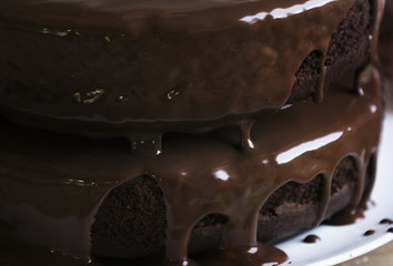 Chocolate fudge cake photography recipe idea