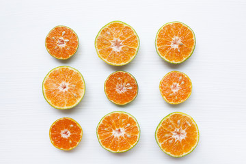 Tangerine, Fresh orange on white