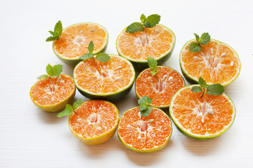 Tangerine, Fresh orange on white