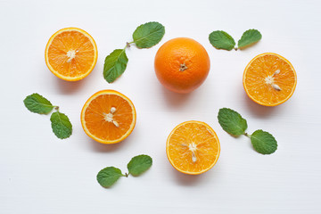 Orange fruit with orange leaves