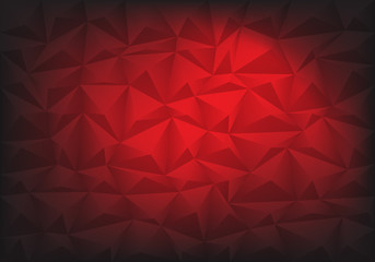 Abstract red tone low polygon light in black background texture vector illustration.