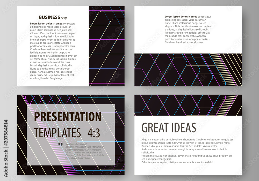Poster business templates for presentation slides. vector layouts in flat style. abstract polygonal backgro