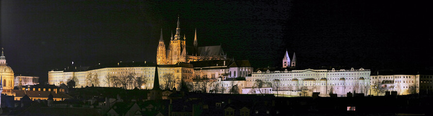 Fototapeta na wymiar View of Hradcany, Prague, at night