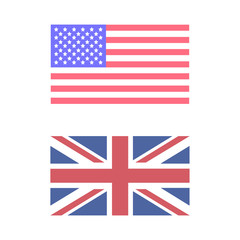  flags USA and England vector 