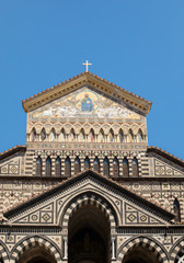 Fototapeta na wymiar The facade of the cathedral of the St Andrew in Amalfi. Italy