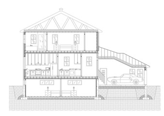 House Plan Architect blueprint - isolated