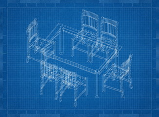 Table and Chairs Architect blueprint