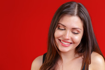 Close up portrait of a beautiful young woman