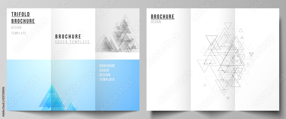Poster the minimal vector illustration of editable layouts. modern covers design templates for trifold broc
