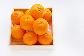 Fresh orange citrus fruit isolated on white background.