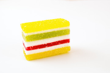 striped multicolored marmalade on a light background