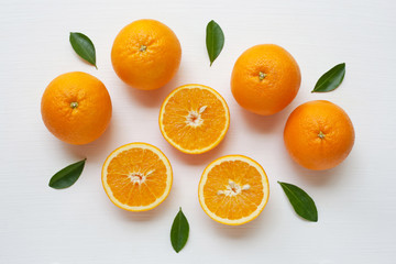 Fresh orange citrus fruit isolated on white background.