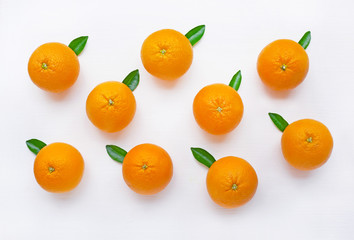 Fresh orange citrus fruit isolated on white background.